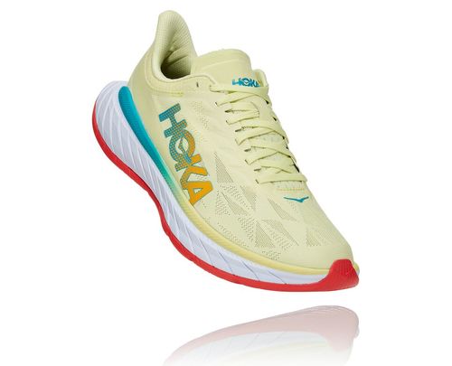 Hoka One One Herre Carbon X 2 Road Løpesko Luminary Grønn/Hot Coral Norge-43GLF